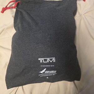 TUMI Gray Drawstring Bag